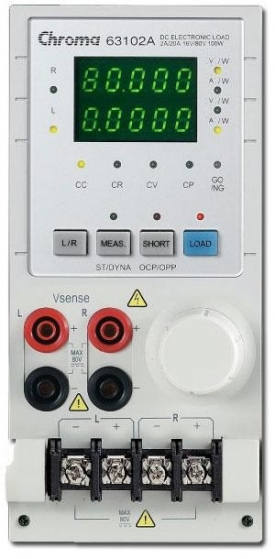 Chroma 63102A Programmable DC Electronic Load, 100W, 20A, 80V, Dual Ch.